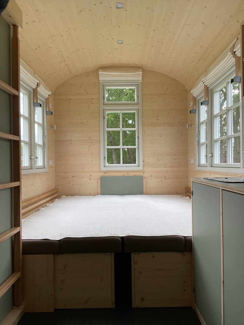 Naturblick aus Bauwagenfenster Impression raus in den Bauwagen